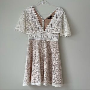 Lulu's White Lace Mini Dress